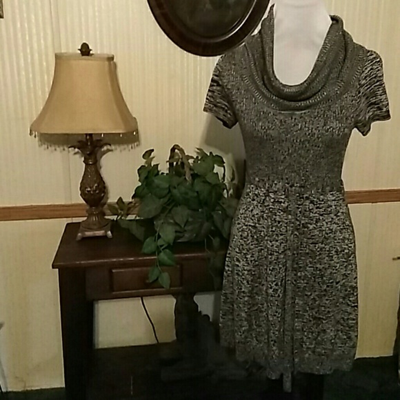My Michelle Dresses & Skirts - Pretty gray knee length dress with cowl collar
